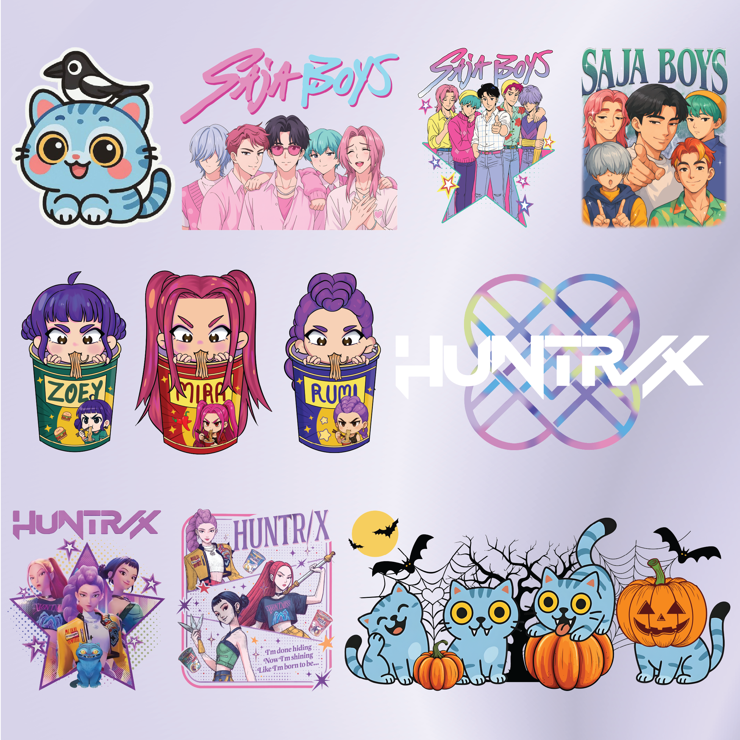 K-Pop Demon Hunters DTF UV Stickers