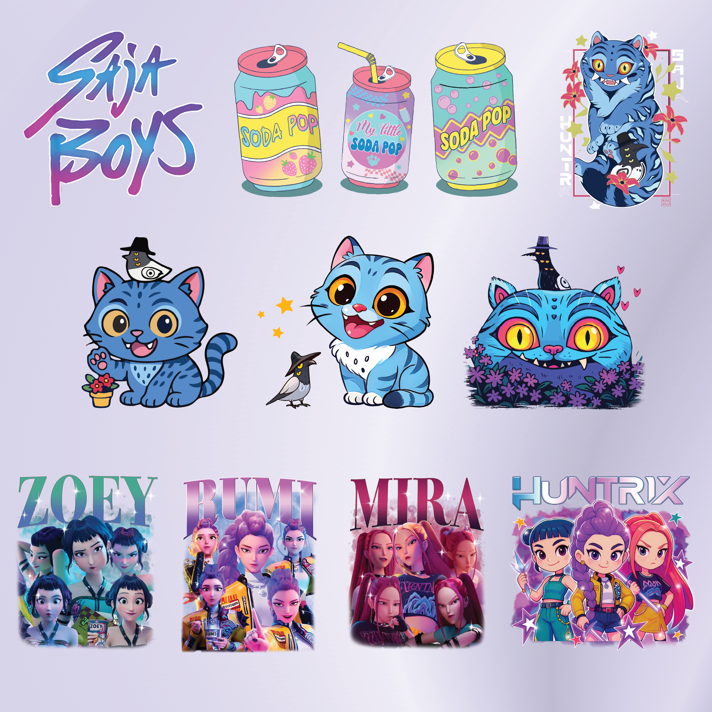 K-Pop Demon Hunters DTF UV Stickers